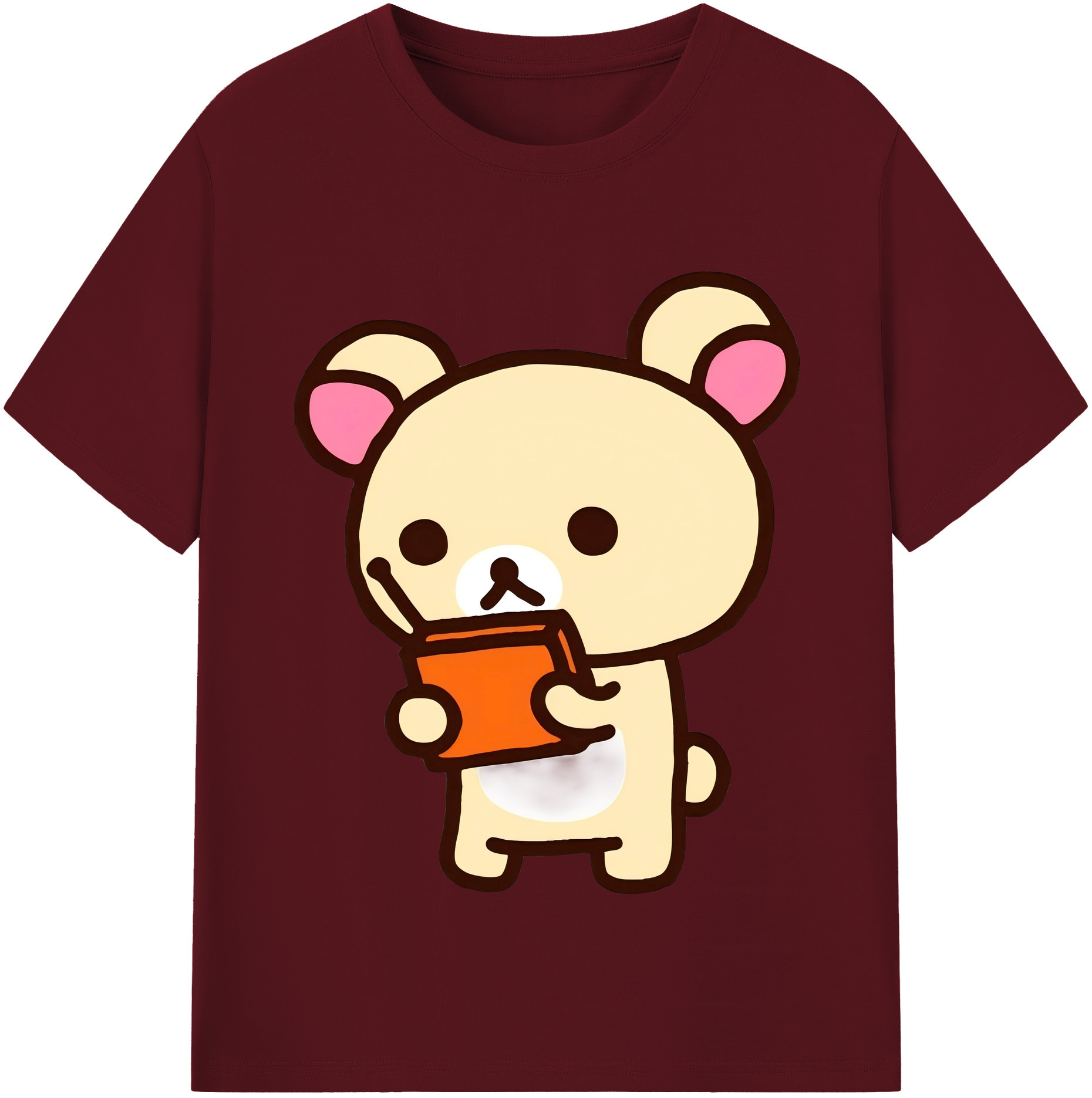 （画像用） リラックマ リラックマ キイロイトリ Rilakkuma Korilakkuma Kiiroitori 綿100％半袖Tシャツ（フロントプリント）